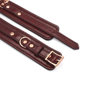 Кожаные поножи Liebe Seele Wine Red Ankle Cuffs, съемная цепочка-крепление SO9453 фото