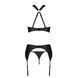Сітчастий набір, бюстгальтер з халтером, трусики та пояс для панчох AMANDA SET S/M, black SO5322 фото 5
