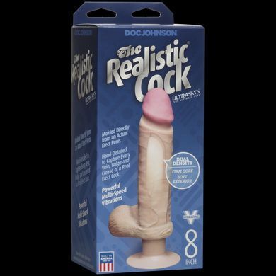 Фалоімітатор Doc Johnson The Realistic Cock 8 inch ULTRASKYN, діаметр 5,1 см, плавне регулювання SO1992 фото