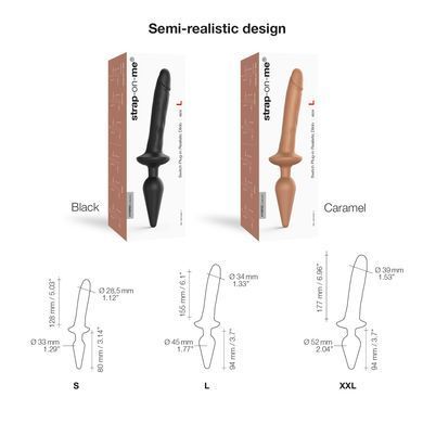 Анальная пробка с дилдо 2в1 Strap-On-Me SWITCH PLUG-IN REALISTIC DILDO Caramel S, диаметр 3,3/2,9 см SO6827 фото