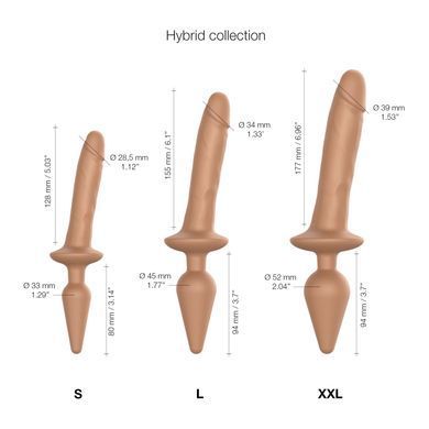 Анальная пробка с дилдо 2в1 Strap-On-Me SWITCH PLUG-IN REALISTIC DILDO Caramel S, диаметр 3,3/2,9 см SO6827 фото