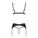 Комплект з екошкіри Passion MILEY SET L/XL, black, трусики, бюстгальтер, пояс для панчіх SO5771 фото 4