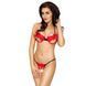 Комплект білизни Passion COCTAIL BIKINI S/M, red, ліф з бантиками, стрінги-ниточки EL11202 фото 1