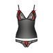 Комплект белья Passion MELISSA SET S/M, black, лиф-сорочка со шнуровкой и трусики EL15905 фото 5