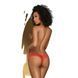Трусики-тонг Penthouse Dangerous Darling M/L Red, мереживо, висока посадка, виріз спереду, бантик SO6493 фото 2