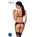 Комплект з екошкіри Passion MILEY SET XXL/XXXL, black, трусики, бюстгальтер, пояс для панчіх SO5773 фото 2
