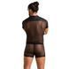Комплект сетчатого мужского белья Passion 052 SET MICHAEL S/M black, рубашка, боксеры, заклепки SO7625 фото 4