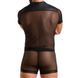 Комплект сетчатого мужского белья Passion 052 SET MICHAEL S/M black, рубашка, боксеры, заклепки SO7625 фото 2