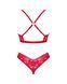 Комплект белья Obsessive Lacelove cupless 2-pcs set M/L Red, открытый доступ, открытая грудь SO8653 фото 4