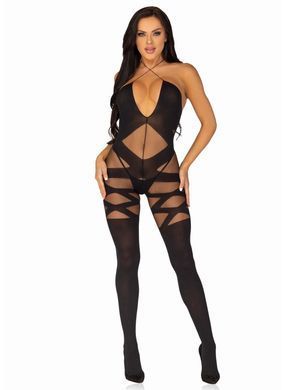 Бодістокінг Leg Avenue Illusion halter bodystocking One size Black, доступ SO8619 фото