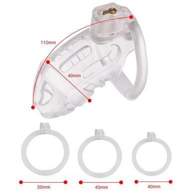Клітка для пеніса LOCKINK SEVANDA Plastic Penis Chastity Cage - Transparent SX0871 фото