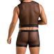 Комплект мужского белья на шнуровке Passion 053 SET WILLIAM XXL/XXXL Black, жилет, боксеры SO7629 фото 2