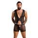 Комплект мужского белья на шнуровке Passion 053 SET WILLIAM XXL/XXXL Black, жилет, боксеры SO7629 фото 3