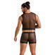 Комплект мужского белья на шнуровке Passion 053 SET WILLIAM XXL/XXXL Black, жилет, боксеры SO7629 фото 4