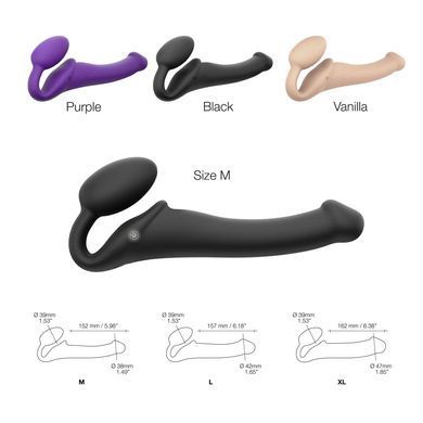 Безремінний страпон з вібрацією Strap-On-Me Vibrating Violet XL, діам. 4,5 см, пульт ДК, регульовани SO3827 фото