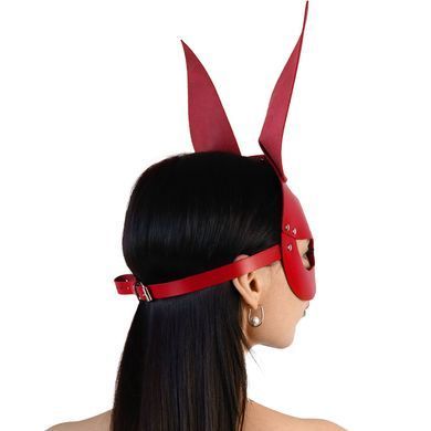Кожаная маска Зайки Art of Sex - Bunny mask, цвет Красный SO9645 фото
