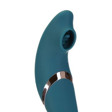 Многофункциональный вибратор с вакуумной стимуляцией Swan The Monarch Teal SO8905 фото