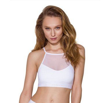 Спортивный топ с прозрачной вставкой Passion PS006 TOP XL, white SO4246 фото