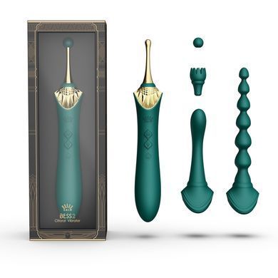 Мультифункциональный вибратор Zalo &mdash; Bess 2 Turquoise Green, 4 насадки, подогрев SO8238 фото