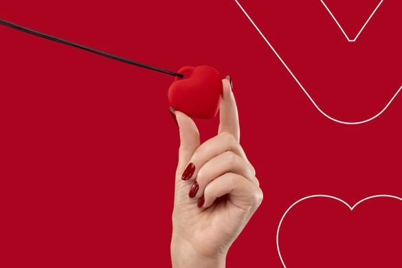 Мінівібратор &laquo;Сердечко&raquo; FairyGasm PleasureStone red, 9 режимів, на шнурку SX0645 фото