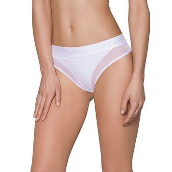 Трусики с прозрачной вставкой Passion PS002 PANTIES S, white SO4197 фото