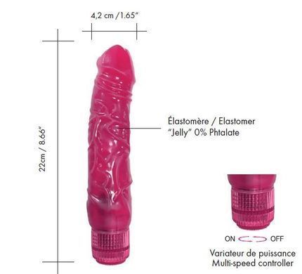 Фалоімітатор вібратор Dorcel Jelly Boy, діаметр 4,2см ТПЕ, плавне регулювання потужності вібрації MD1496 фото