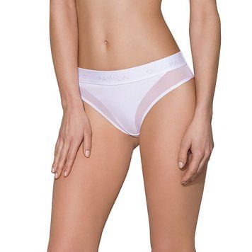 Трусики с прозрачной вставкой Passion PS002 PANTIES XL, white SO4198 фото