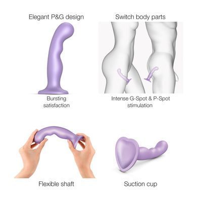Насадка для страпона Strap-On-Me Dildo Plug P&G Lilas Metallic XXL SO9008 фото