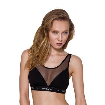 Топ с прозрачной вставкой Passion PS002 TOP XL, black SO4202 фото