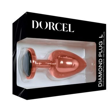 Металева анальна пробка із прикрасою у вигляді кристалу Dorcel - Diamond Plug Rose Gold L SO5530 фото