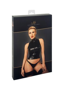 Топ Noir Handmade F324 Glam wetlook top with vinyl corset - 3XL SX0380 фото