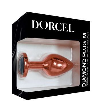 Металева анальна пробка із прикрасою у вигляді кристалу Dorcel - Diamond Plug Rose Gold M SO5531 фото