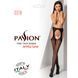 Сетчатые чулки-стокинги Passion S018 One Size, Black, имитация пояса, сетка с вертикальными полоскам PSS018B фото 7