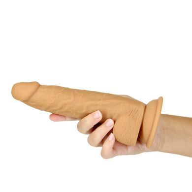 Фаллоимитатор ADDICTION Dual Density Silicone Dildo Caramel 8&Prime;, присоска, диаметр 4,3 см, вибропуля SO8243 фото