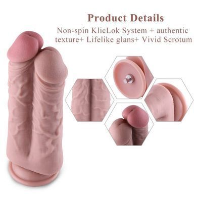 Подвійний дилдо для секс-машин Hismith 8.5&Prime; Two Cocks One Hole Silicone Dildo SO6206 фото