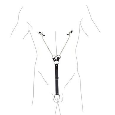 Затискачі для сосків з фіксацією на пенісі Art of Sex &ndash; Nipple Clamps for Men, екошкіра SO5146 фото