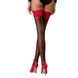 Чулки Passion ST120 1/2 black-red, на ажурной силиконовой резинке, с изысканным декором и люрекс SO5788 фото 2
