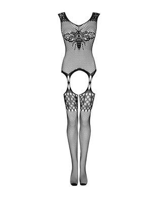 Бодистокинг Obsessive Bodystocking G323 S/M/L black, рисунок пчелы и бабочки SO7243 фото