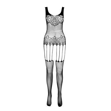 Бодистокинг Passion ECO BS001 One Size white, с доступом, имитация подвязок, флористический декор SO7067 фото