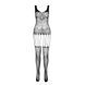Бодистокинг Passion ECO BS001 One Size white, с доступом, имитация подвязок, флористический декор SO7067 фото 3