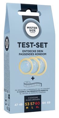 Набір презервативів Mister Size test-set 53&ndash;57&ndash;60, 3 розміри + лінійка, товщина 0,05 мм SO8056 фото
