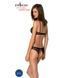 Комплект: бра, трусики з ажурним декором та відкритим кроком Passion URSULA SET L/XL, black SO5841 фото 2