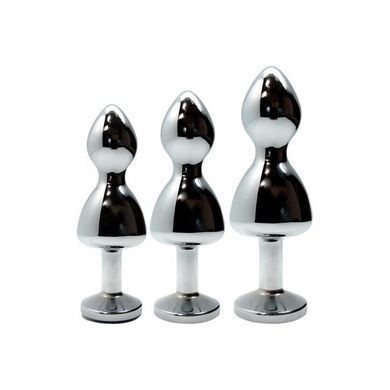 Металлическая анальная пробка Wooomy Lollypop Double Ball Metal Plug Blue M диаметр 3,1, длина 9,4 с SO7422 фото