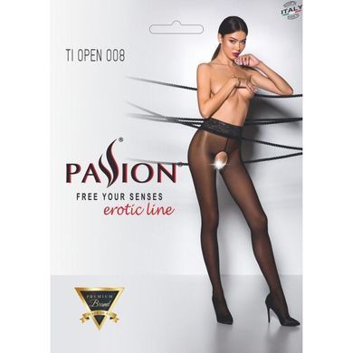 Еротичні колготки Passion TIOPEN 008 3/4 (30 den), black, з вирізом PS24520 фото