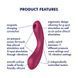 Вакуумный стимулятор с вибрацией Satisfyer Curvy Trinity 1 Red, игрушка 3в1 SO8407 фото 4