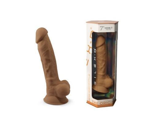 Фаллоимитатор SilexD Johnny Caramel (MODEL 1 size 7in), двухслойный, силикон+Silexpan, диаметр 3,8см SO3835 фото