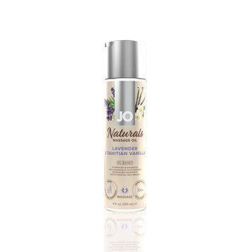 Масажна олія JO Naturals Massage Oil Lavender&Vanilla з натуральними ефірними оліями (120 мл) SO6165 фото