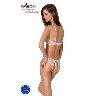 Комплект из бра, трусиков с ажурным декором и открытым шагом Passion URSULA SET S/M, white SO5845 фото