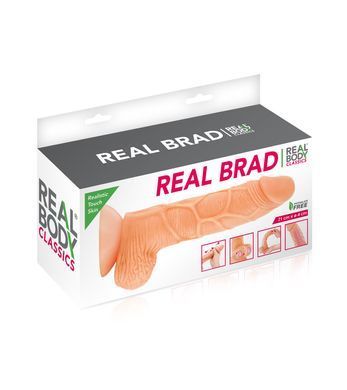 Фаллоимитатор с подвижной крайней плотью Real Body - Real Brad, диаметр 4,5см, TPE SO1889 фото