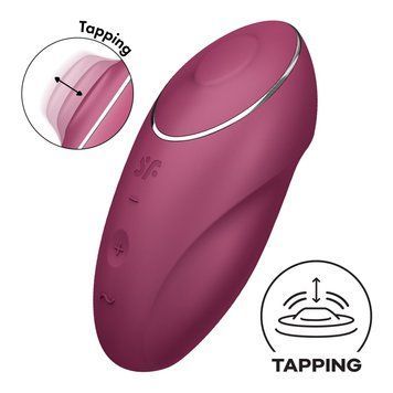 Вибростимулятор-пульсатор Satisfyer Tap & Climax 1 Red, эффект постукивания пальцем, 2 мотора SX0566 фото